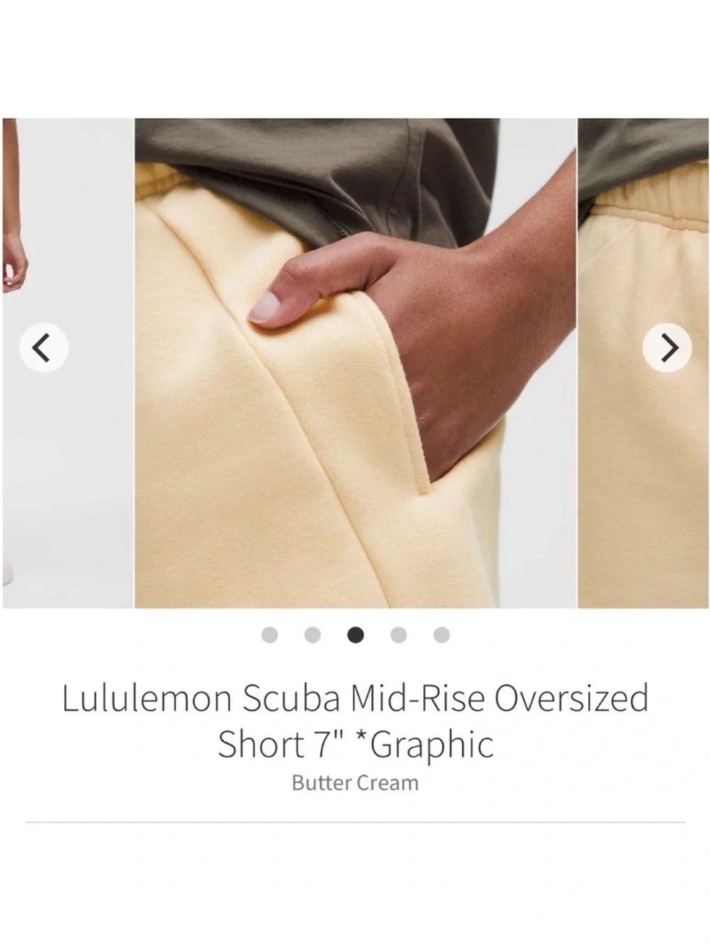 Lululemon Scuba Oversized Sweat Shorts Graphic Butter Cream 7